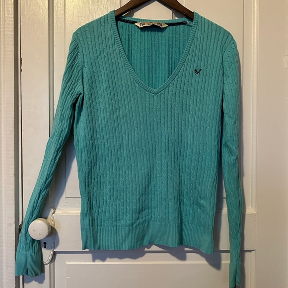 Crew Clothing Co Sky Blue Cable Knit Sweater UK 14 / US M - Picture 2 of 6